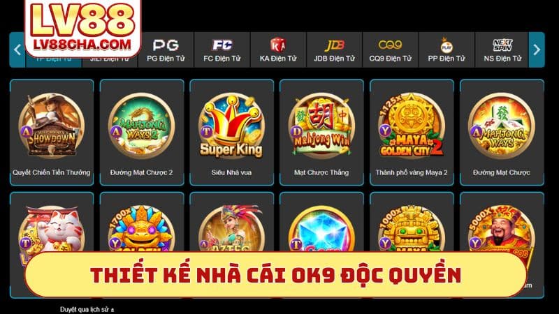 Thiết kế nhà cái OK9 độc quyền